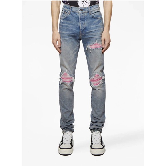 AMIRI Other - Amiri Size 30 Distressed Shredded Pink Skinny Jeans